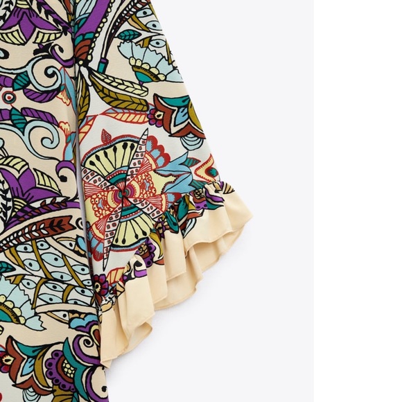 Zara Printed Midi Dress Size Medium - Picture 10 of 11